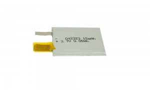 1mm ultra thin lipo 3.7v 15mah rechargeable battery